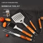 4-Piece Wood Handle BBQ Tool Set – BBQ-SC001 image 1
