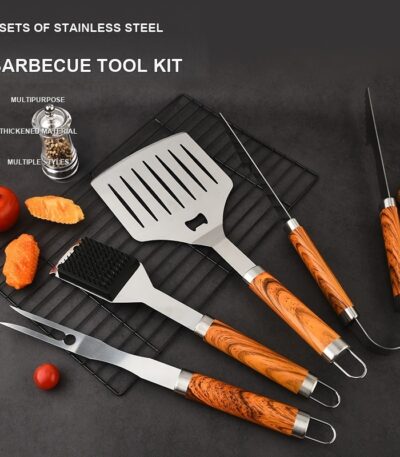 4-Piece Wood Handle BBQ Tool Set – BBQ-SC001 image 1