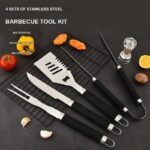 4-Piece Black Handle BBQ Tool Set – BBQ-SC002 image 1