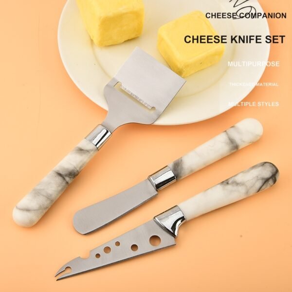4-Piece Marble Pattern Handle Cheese Knife Set – CP02 image 1