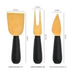 3-Piece Gold Cheese Knife Set with Black Handles – CW04R image 4