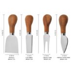 4-Piece Rounded Wood Handle Cheese Knife Set – CW06R image 3