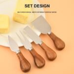 4-Piece Rounded Wood Handle Cheese Knife Set – CW06R image 4