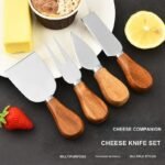 4-Piece Wood Handle Cheese Knife Set – CW07R image 1