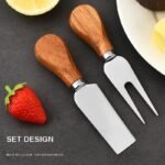 4-Piece Wood Handle Cheese Knife Set – CW07R image 2