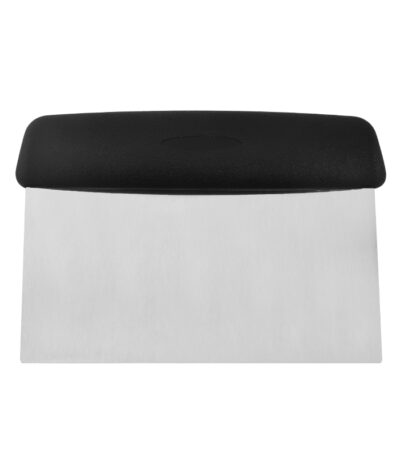 SP-CP-002 stainless steel dough cutter with broad black grip